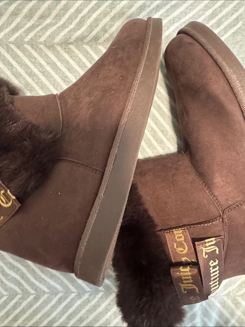 Juicy Couture Brown Faux Fur Cuff Winter Boots